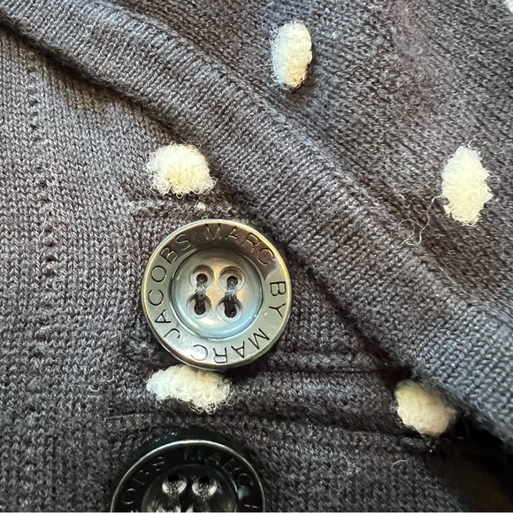 Marc Jacobs Textured Polka Dot Knit Sweater Pea Coat Cardigan Jacket Size Medium - Picture 10 of 13